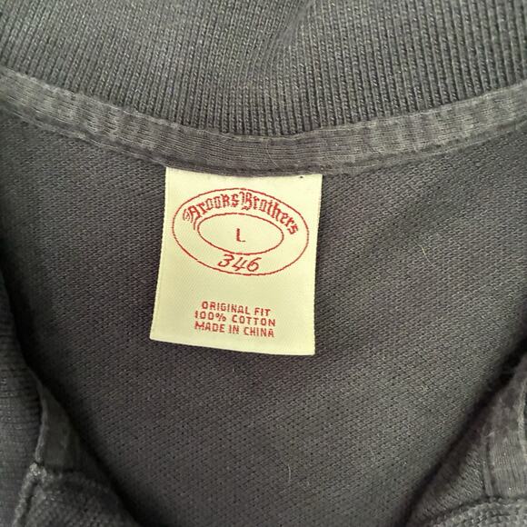 Brooks Brothers Polo 346 Mens L Black Shirt Collared Cuffed Sleeves Performance - Picture 3 of 8